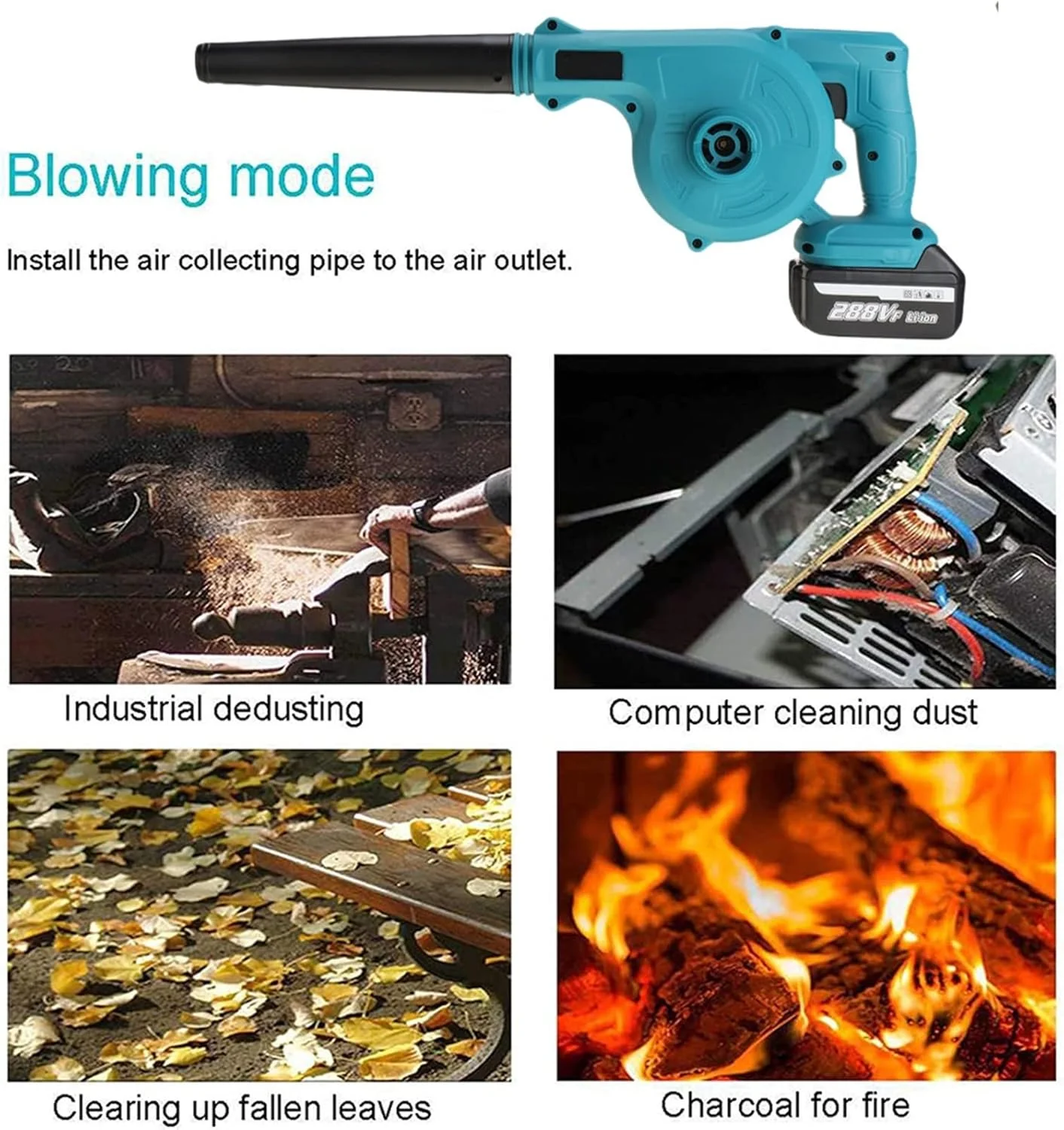 ghqopun دمنده و مکنده هوای برقی بی سیم 2 در 1 1500 وات، جمع کننده گرد و غبار دستی قابل حمل برای باتری 18 ولت ghqopun دمنده و مکنده هوای برقی بی سیم 2 در 1 1500 وات، جمع کننده گرد و غبار دستی قابل حمل برای باتری 18 ولت