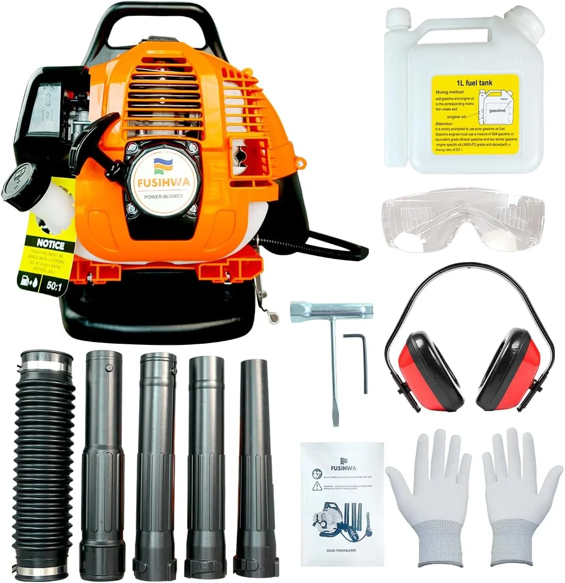 دمنده برگ فوسیهوا، دمنده پشتی بنزینی 33 سی سی 2 زمانه، سرعت باد 200 مایل در ساعت و حجم هوای 500 CFM، دمنده های دارای گواهینامه EPA برای مراقبت از چمن، عملکرد پاکسازی قدرتمند و طراحی ارگونومیک