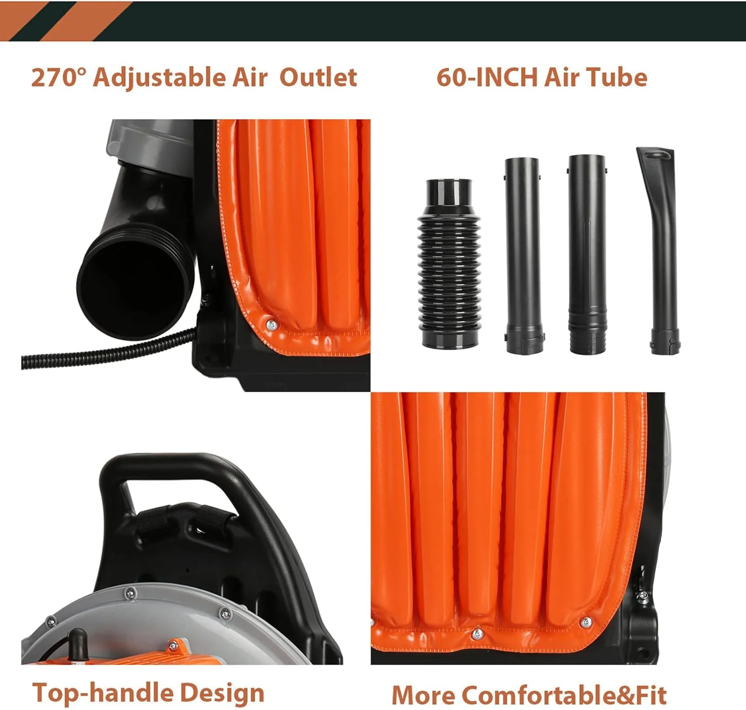 دمنده برگ پشتی Funight - حرفه ای 63 سی سی 6800 دور در دقیقه موتور 2 زمانه بنزینی 665cfm حجم هوا 1.7 لیتر مخزن سوخت نیروی باد قدرتمند طراحی ارگونومیک برف برای مراقبت از چمن نظافت جاده نارنجی دمنده برگ پشتی Funight - حرفه ای 63 سی سی 6800 دور در دقیقه موتور 2 زمانه بنزینی 665cfm حجم هوا 1.7 لیتر مخزن سوخت نیروی باد قدرتمند طراحی ارگونومیک برف برای مراقبت از چمن نظافت جاده نارنجی