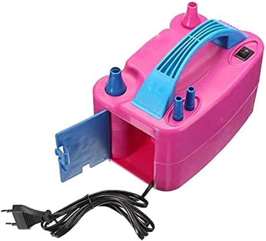 پمپ بادکنک برقی ECVV، دمنده قابل حمل با دو نازل برای تزئین بادکنک ها، مهمانی، هدایای ورزشی و صرفه جویی در زمان، صورتی HT508 پمپ بادکنک برقی ECVV، دمنده قابل حمل با دو نازل برای تزئین بادکنک ها، مهمانی، هدایای ورزشی و صرفه جویی در زمان، صورتی HT508