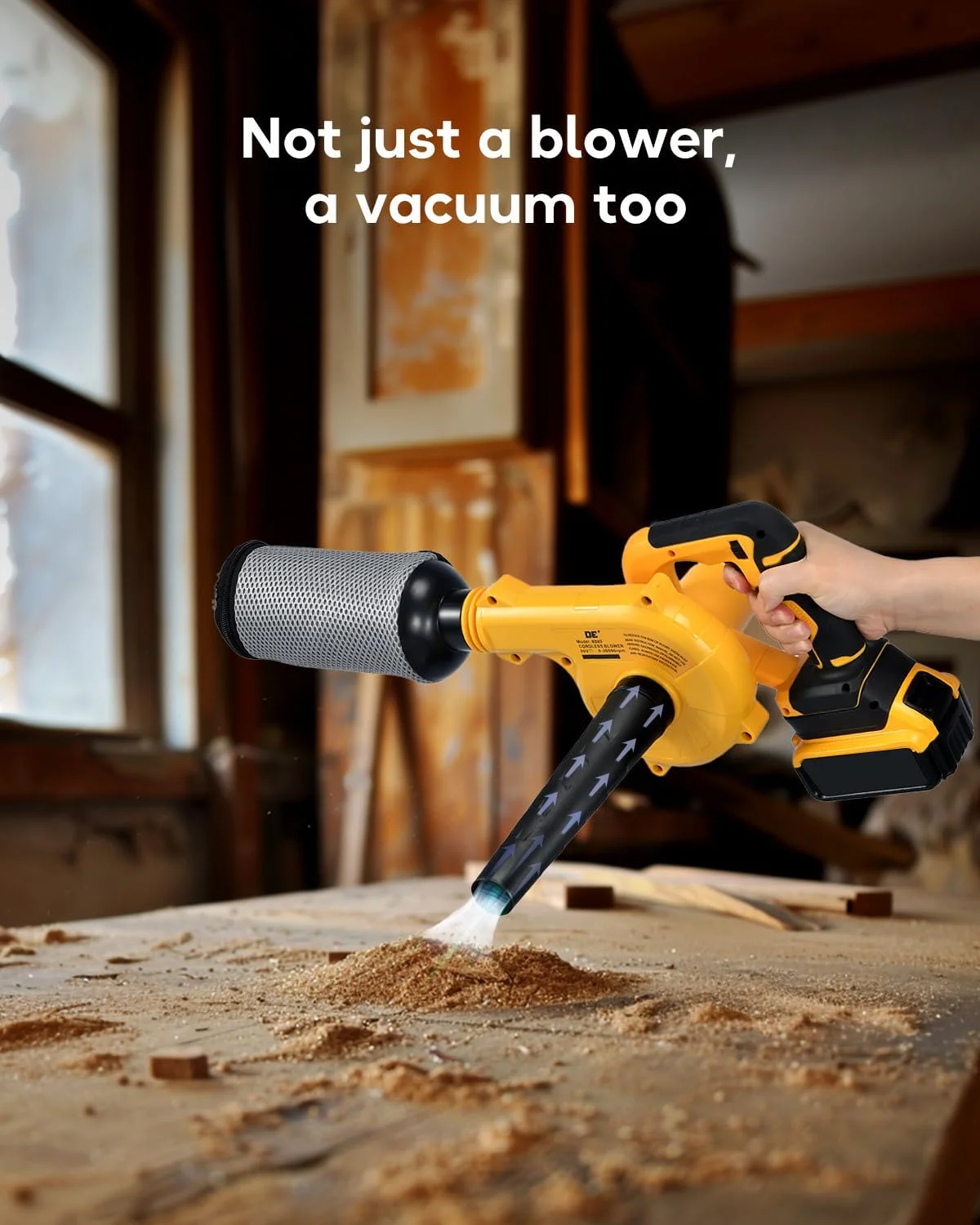 دمنده برگ بی سیم Deforce برای باتری Dewalt 20v Max، دمنده/جاروبرقی/باد کننده/تخلیه کننده 4 در 1، دمنده برگ برقی کوچک، 3 سرعت دمنده برگ بی سیم Deforce برای باتری Dewalt 20v Max، دمنده/جاروبرقی/باد کننده/تخلیه کننده 4 در 1، دمنده برگ برقی کوچک، 3 سرعت