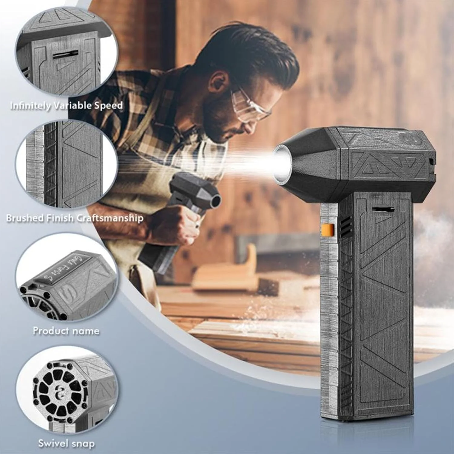 دمنده هوای برقی BROLEO، فن جت فوق العاده با موتور براشلس 130000 دور در دقیقه، دمنده خشک جت، دمنده کوچک توربو، دمنده قابل حمل، دمنده جت برای تمیز کردن، کمپینگ، فضای باز