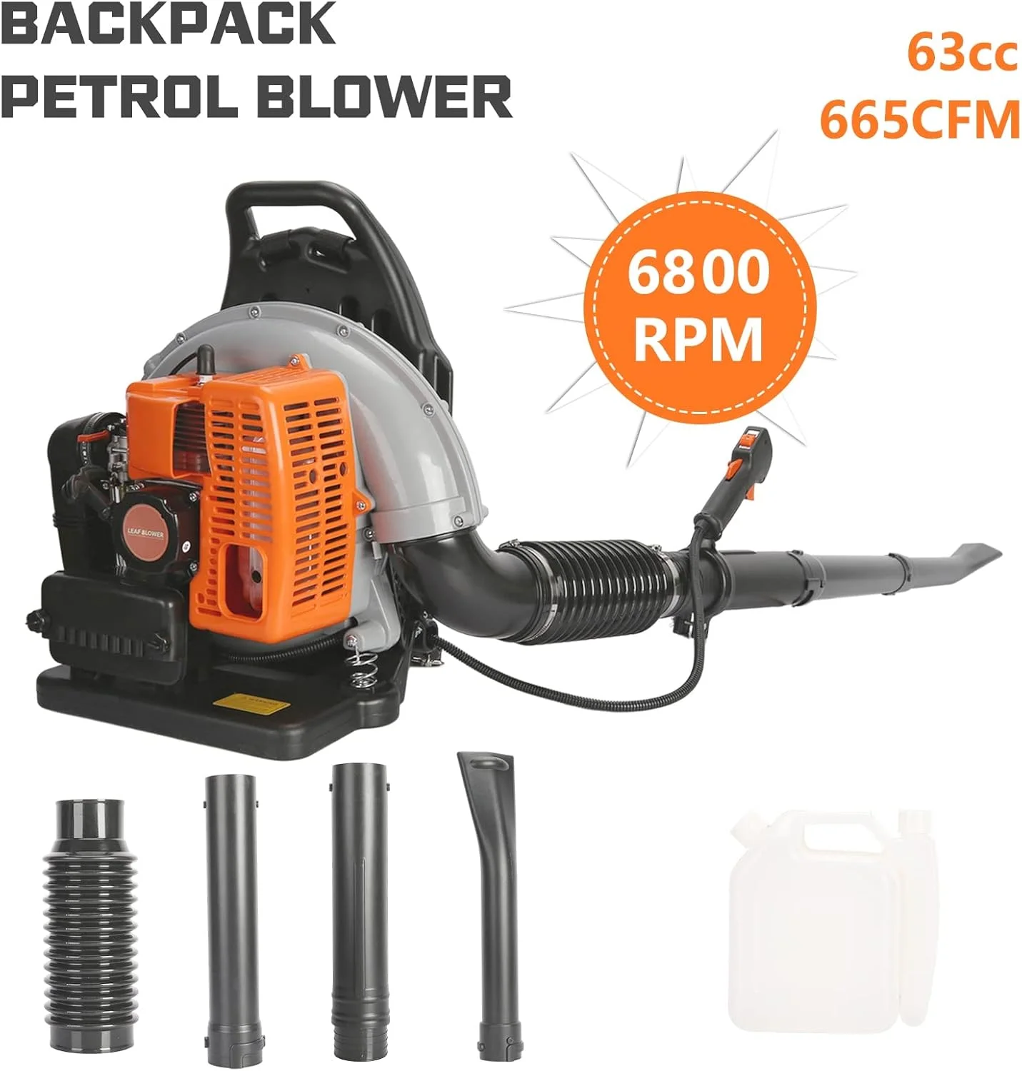 دمنده برگ پشتی بنزینی 63CC 3HP 2 زمانه، دمنده برف با مقاومت بالا، دمنده چمن بنزینی خنک کننده هوا با سیلندر تک خنک شونده با هوا برای ناودان، باغ، حیاط دمنده برگ پشتی بنزینی 63CC 3HP 2 زمانه، دمنده برف با مقاومت بالا، دمنده چمن بنزینی خنک کننده هوا با سیلندر تک خنک شونده با هوا برای ناودان، باغ، حیاط