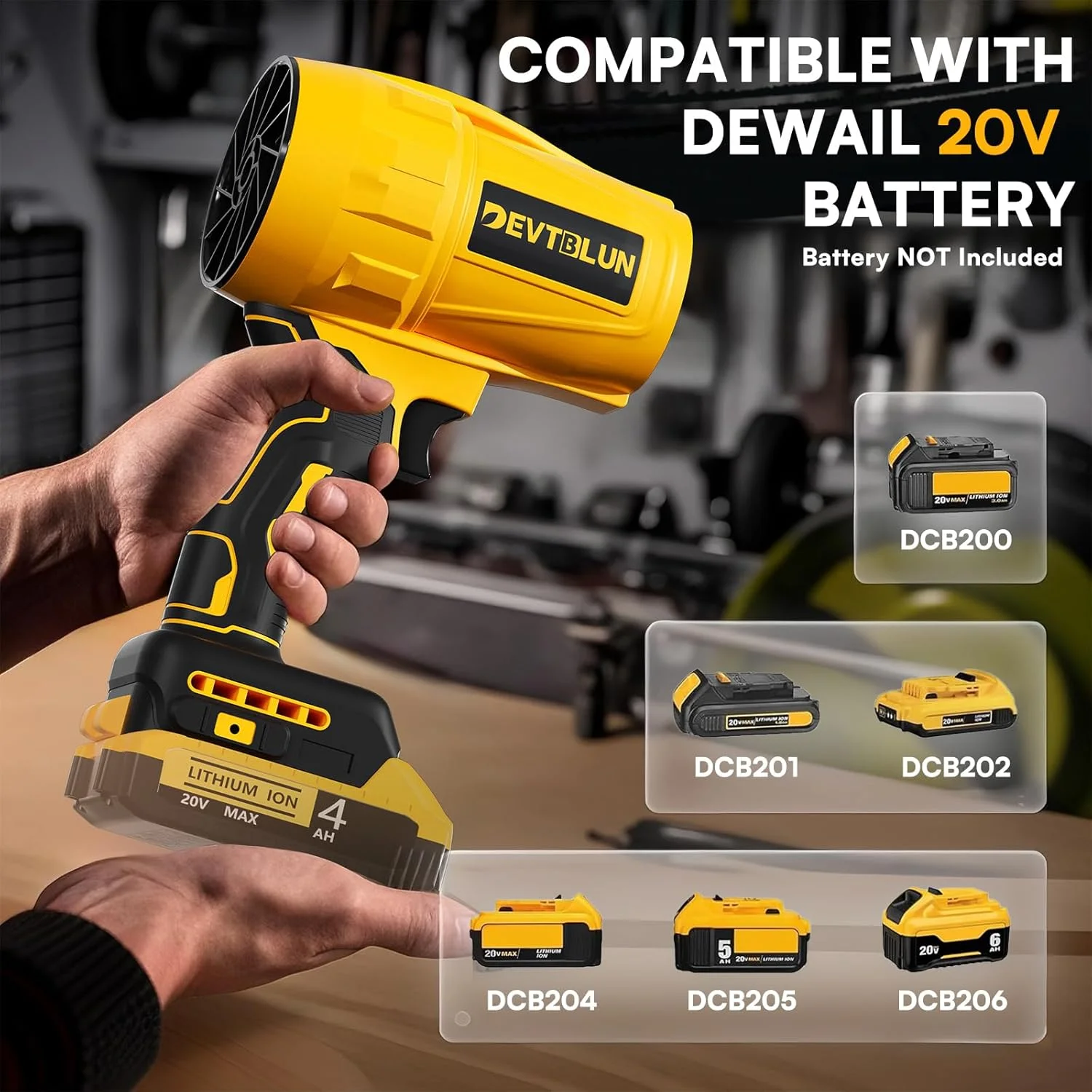 دمنده برگ برقی شارژی سازگار با باتری 20 ولت Dewalt، دمنده هوای جت فن دستی 30000 دور در دقیقه برای برف روبی و گرد و غبار دمنده برگ برقی شارژی سازگار با باتری 20 ولت Dewalt، دمنده هوای جت فن دستی 30000 دور در دقیقه برای برف روبی و گرد و غبار