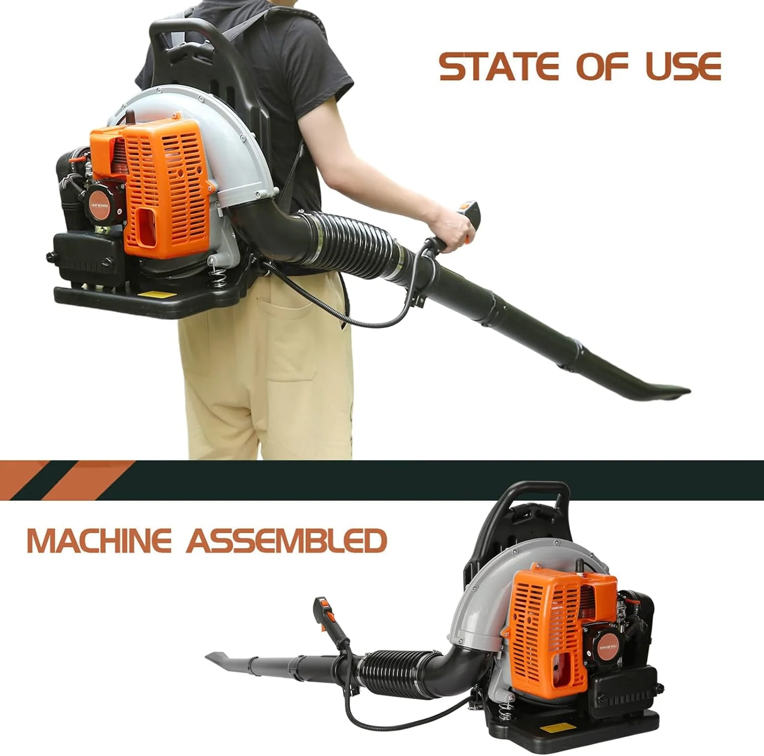 دمنده برگ پشتی بنزینی 63CC 3HP 2 زمانه، دمنده برف با مقاومت بالا، دمنده چمن بنزینی خنک کننده هوا با سیلندر تک خنک شونده با هوا برای ناودان، باغ، حیاط دمنده برگ پشتی بنزینی 63CC 3HP 2 زمانه، دمنده برف با مقاومت بالا، دمنده چمن بنزینی خنک کننده هوا با سیلندر تک خنک شونده با هوا برای ناودان، باغ، حیاط