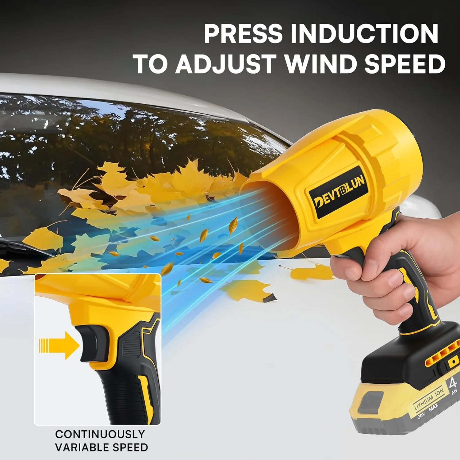 دمنده برگ برقی شارژی سازگار با باتری 20 ولت Dewalt، دمنده هوای جت فن دستی 30000 دور در دقیقه برای برف روبی و گرد و غبار دمنده برگ برقی شارژی سازگار با باتری 20 ولت Dewalt، دمنده هوای جت فن دستی 30000 دور در دقیقه برای برف روبی و گرد و غبار