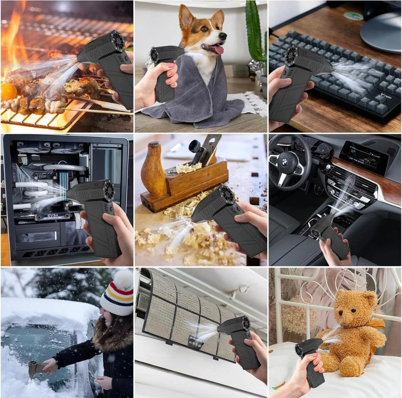 دمنده جت خشک، 130,000 دور در دقیقه با 3 سرعت قابل تنظیم، خشک کن هوای بی سیم قابل شارژ Type-C برای کامپیوتر، کیبورد، دفتر، خودرو و لنز دمنده جت خشک، 130,000 دور در دقیقه با 3 سرعت قابل تنظیم، خشک کن هوای بی سیم قابل شارژ Type-C برای کامپیوتر، کیبورد، دفتر، خودرو و لنز