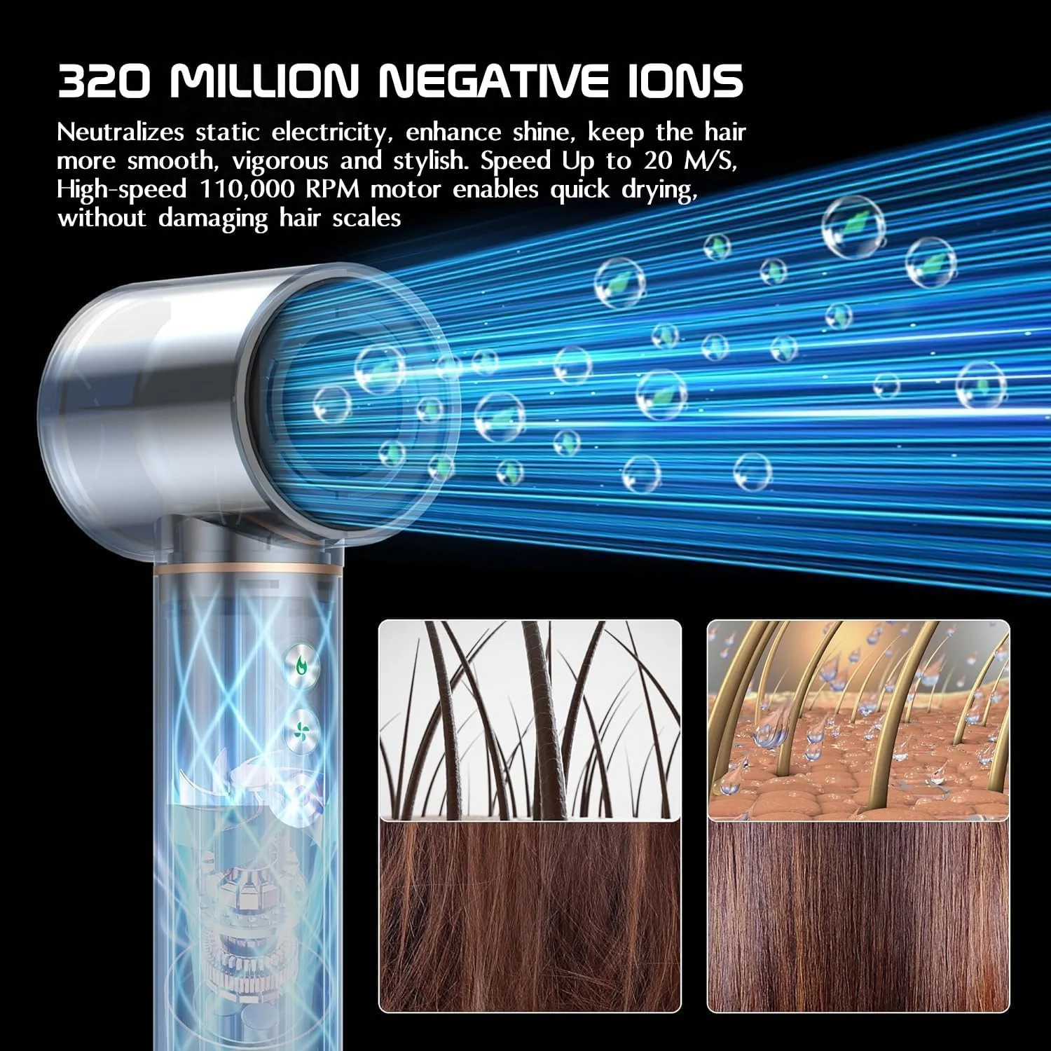 برس سشوار حرفه ای 5 در 1 آرورا با گارانتی 1 ساله، 110000 دور در دقیقه، فناوری پیشرفته یون منفی، اتو موی فر کننده 1300 واتی، 3 دما و 3 سرعت، برس هوای گرم قدرتمند، بیضی برس سشوار حرفه ای 5 در 1 آرورا با گارانتی 1 ساله، 110000 دور در دقیقه، فناوری پیشرفته یون منفی، اتو موی فر کننده 1300 واتی، 3 دما و 3 سرعت، برس هوای گرم قدرتمند، بیضی