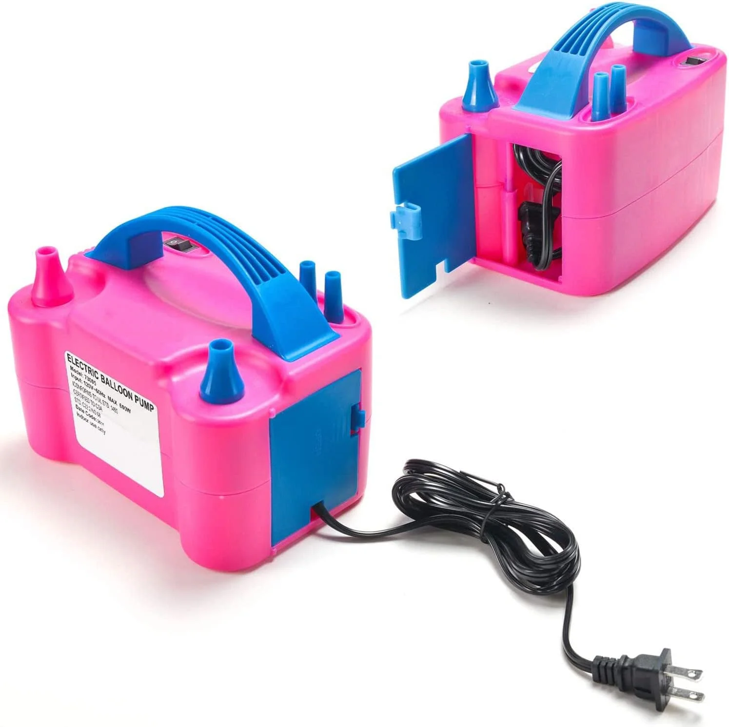 پمپ بادکنک برقی قابل قبول - دستگاه دمنده دو نازله پمپ بادکنک AC 220V 240V برای تزئینات رویدادهای خانگی پمپ بادکنک برقی قابل قبول - دستگاه دمنده دو نازله پمپ بادکنک AC 220V 240V برای تزئینات رویدادهای خانگی