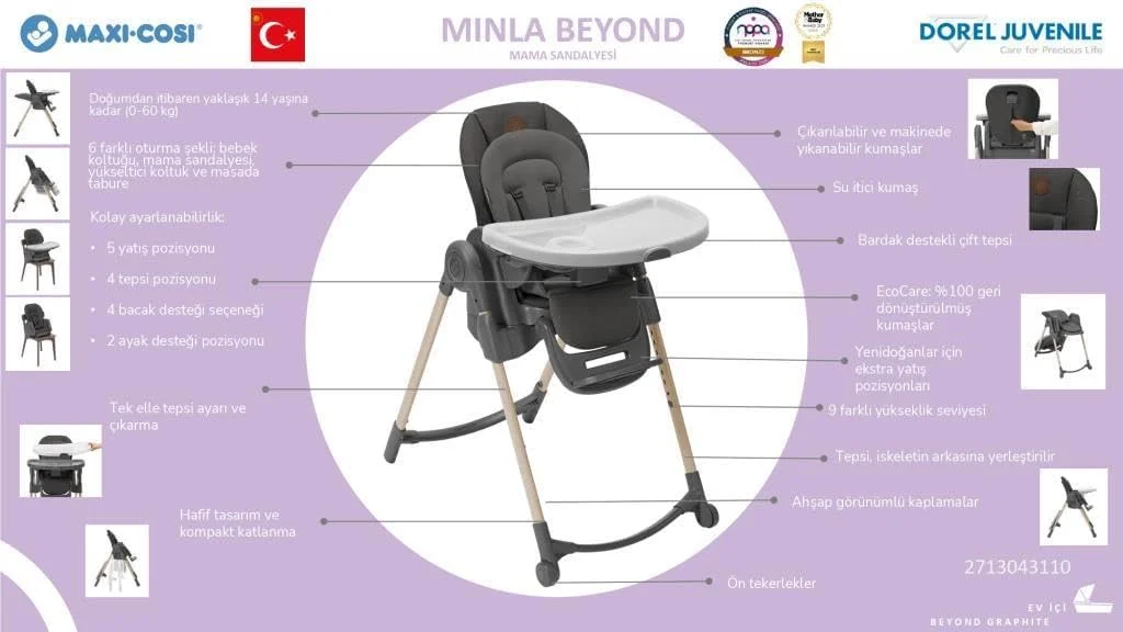 صندلی غذای کودک Maxi-Cosi Minla، تمیز کردن آسان، طراحی تاشو جمع و جور، قابلیت تنظیم آسان، از 0 ماه تا 14 سال، سبز فراتر، 2 سال گارانتی صندلی غذای کودک Maxi-Cosi Minla، تمیز کردن آسان، طراحی تاشو جمع و جور، قابلیت تنظیم آسان، از 0 ماه تا 14 سال، سبز فراتر، 2 سال گارانتی