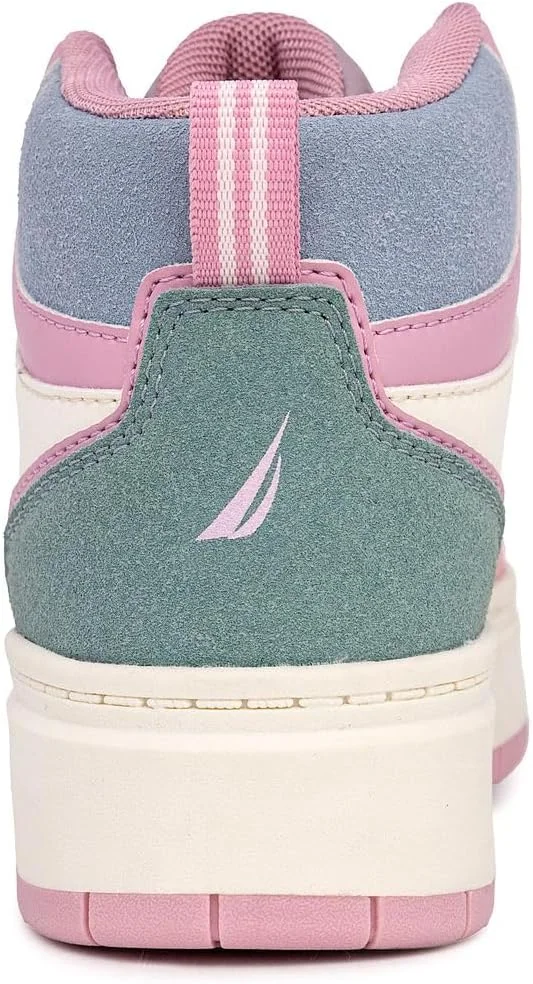 کفش‌های کتانی ساق بلند دخترانه Nautica، کفش‌های ورزشی بنددار به سبک بسکتبال