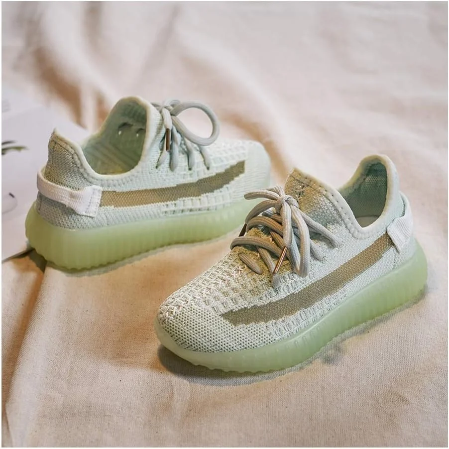 کفش‌های کتانی دخترانه MTSL، مد پاییزی، توری تنفسی، کفش‌های نارگیلی غیررسمی دخترانه بزرگسال (رنگ: سبز، سایز: 26EU)