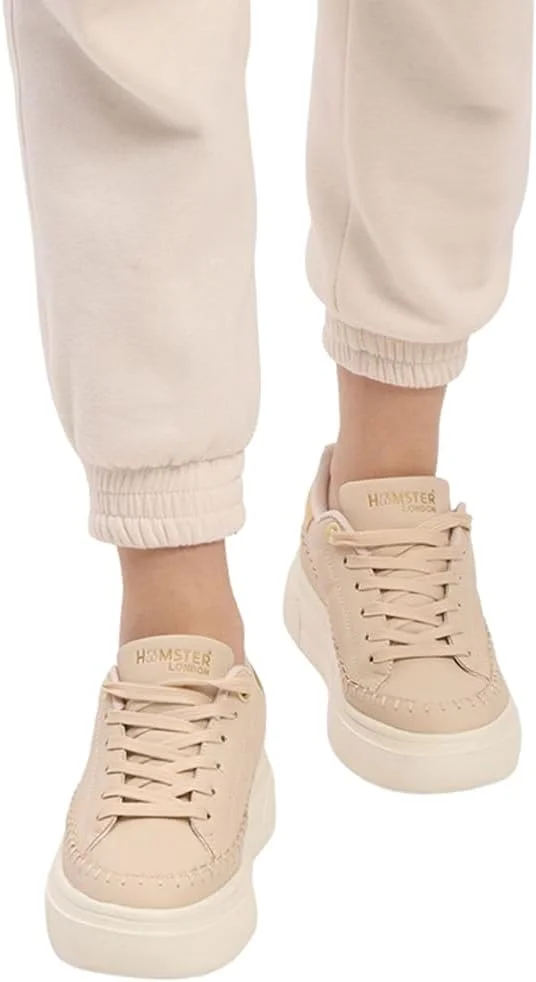 کفش های کتانی униsex مهمانی سوراخ موش لندن هامستر، بند دار، مناسب دختر/پسر | تنفس پذیر، رنگ بدن، سایز 7 انگلستان