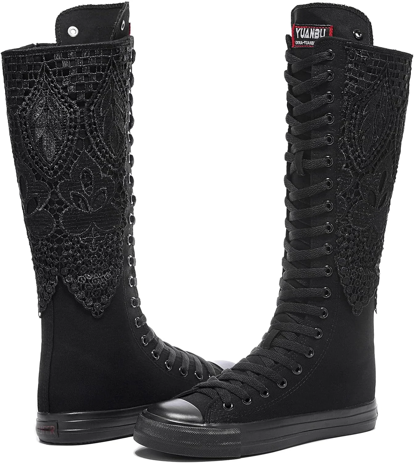 کفش‌های ساق بلند دخترانه Momuk Fashion، مدل کتانی