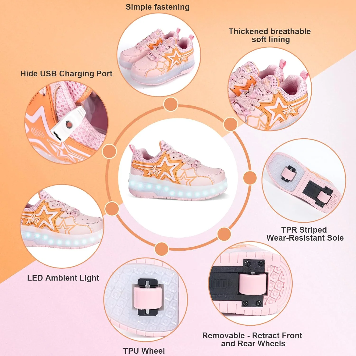 کفش های اسکیت غلتکی بچه گانه پسرانه دخترانه، کفش های کتانی چرخ دار شیک و سرگرم کننده، هدیه تولد جشنواره کودکان کفش های اسکیت غلتکی بچه گانه پسرانه دخترانه، کفش های کتانی چرخ دار شیک و سرگرم کننده، هدیه تولد جشنواره کودکان