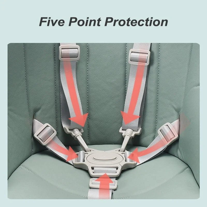 صندلی غذای کودک تاشو و چرخ دار Lovely Baby با سینی غذا و کمربند ایمنی، صندلی تغذیه سبک وزن برای کودکان نوپا