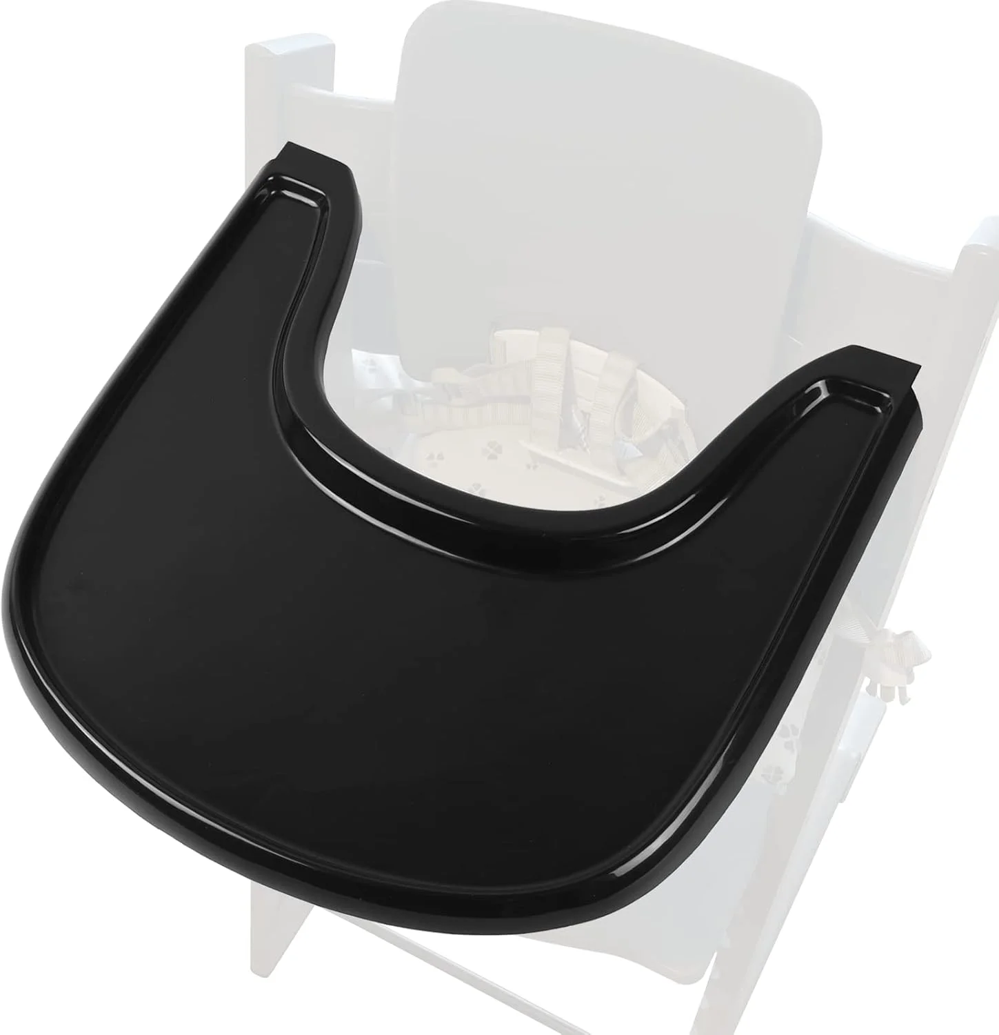 سینی صندلی غذای کودک LuQiBabe سازگار با صندلی Stokke Tripp Trapp با سطح صاف و قدرت مکش قوی - ساخته شده از پلاستیک ایمن برای مواد غذایی (بدون BPA، BPS، BPF، سرب و فتالات) - مشکی