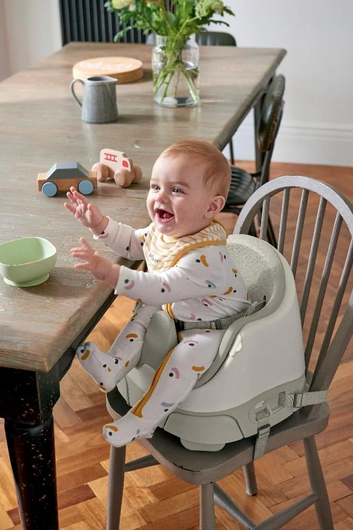 صندلی غذای کودک ماما و پاپا مدل Baby Bug، سینی جداشدنی، کمربند ایمنی، صندلی قابل تنظیم، پایه های ضد لغزش، رنگ خاک رس