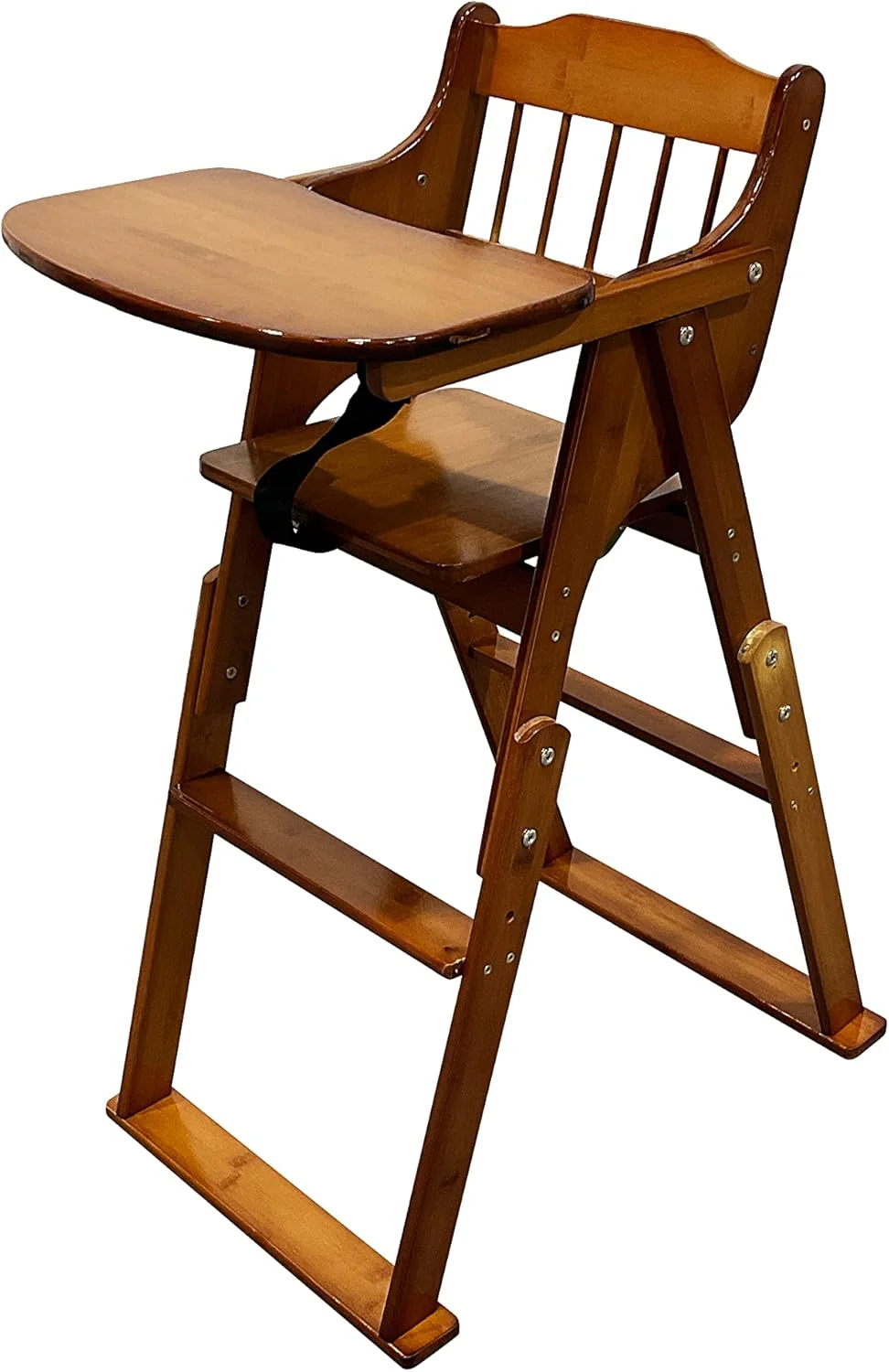 صندلی غذاخوری کودک MAPLE HOME DECORATION، صندلی میز کودک، صندلی تاشو قابل حمل، صندلی غذاخوری چند منظوره، صندلی های بلند چوبی با سینی برای نوزادان و کودکان نوپا با کمربند ایمنی