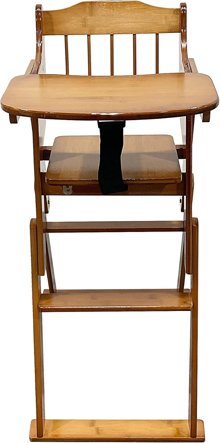 صندلی غذاخوری کودک MAPLE HOME DECORATION، صندلی میز کودک، صندلی تاشو قابل حمل، صندلی غذاخوری چند منظوره، صندلی های بلند چوبی با سینی برای نوزادان و کودکان نوپا با کمربند ایمنی