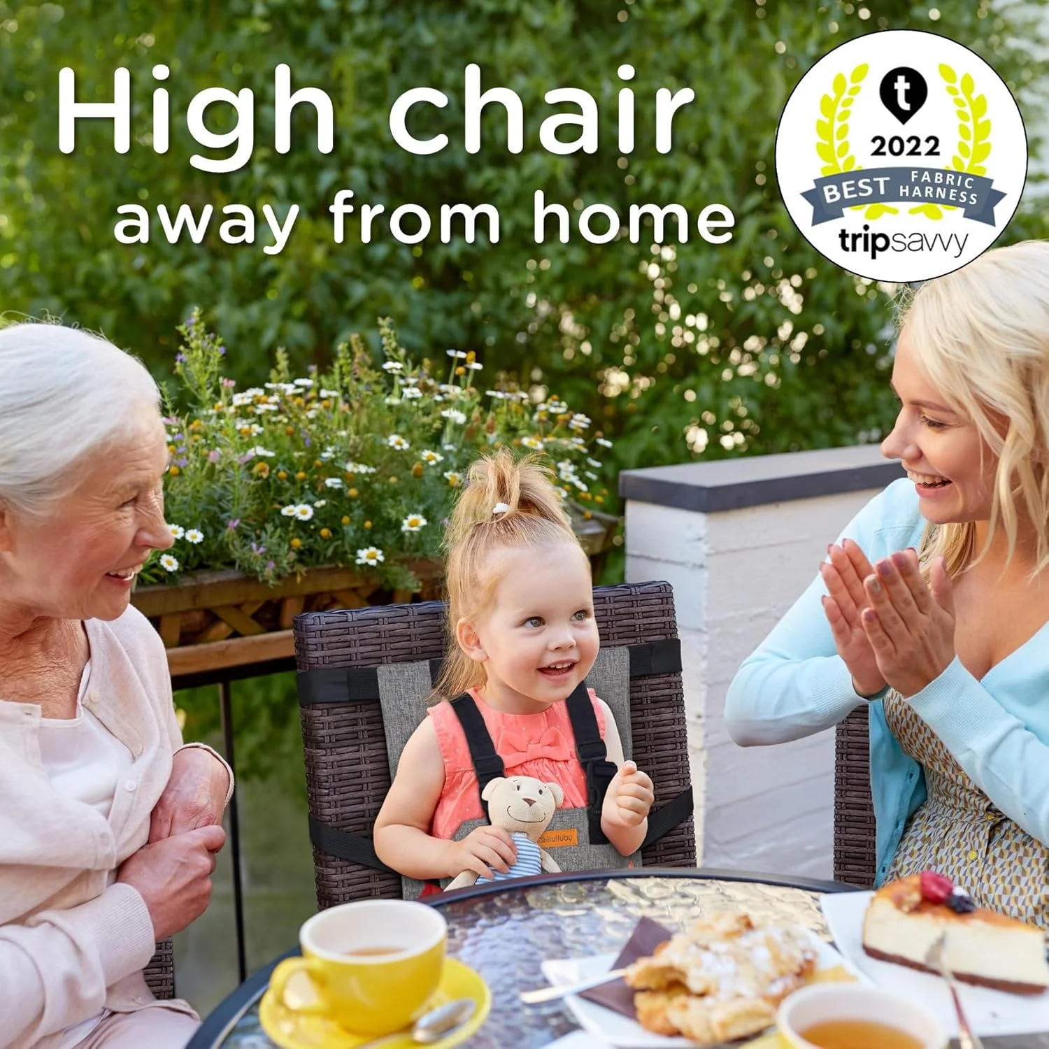 صندلی سفری کودک لیلیوبی | صندلی غذای قابل حمل برای نوزادان و کودکان نوپا (6 ماه - 3 سال) | پلی استر خاکستری | لوازم مسافرتی کودک