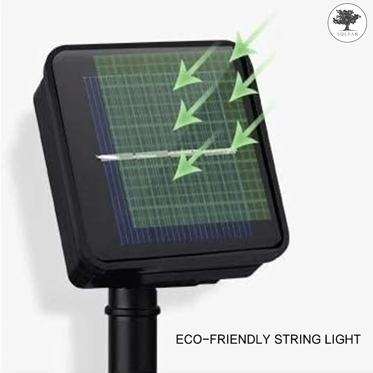 سولفر بسته 2 عددی چراغ های تزئینی خورشیدی سیم مسی | 10 متر 100 ال ای دی ضد آب با 8 حالت نورپردازی برای خانه، باغ، پاسیو، عروسی، مهمانی (سفید گرم)