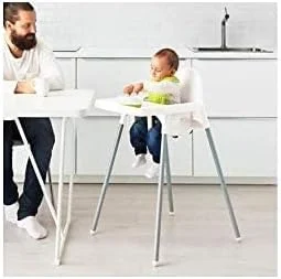 صندلی غذای کودک با سینی، سفید
