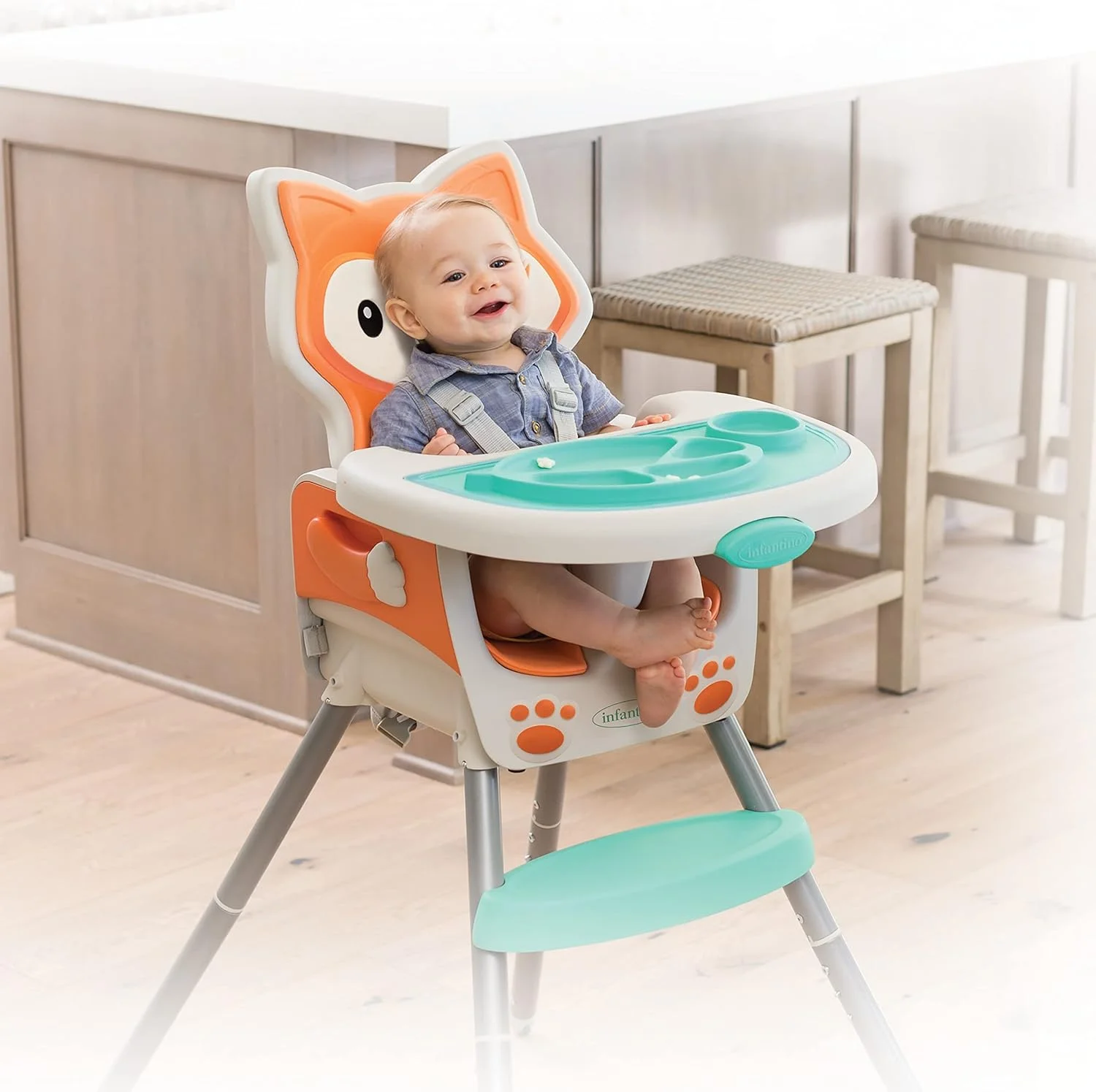 صندلی غذای کودک 4 در 1 Infantino-Grow-With-Me با قابلیت تنظیم ارتفاع/تبدیل شوندگی با کوسن نرم و چرخ های جلویی چرخشی |صرفه جویی در فضا|صندلی تقویت کننده|صندلی کودک نوپا - نارنجی صندلی غذای کودک 4 در 1 Infantino-Grow-With-Me با قابلیت تنظیم ارتفاع/تبدیل شوندگی با کوسن نرم و چرخ های جلویی چرخشی |صرفه جویی در فضا|صندلی تقویت کننده|صندلی کودک نوپا - نارنجی