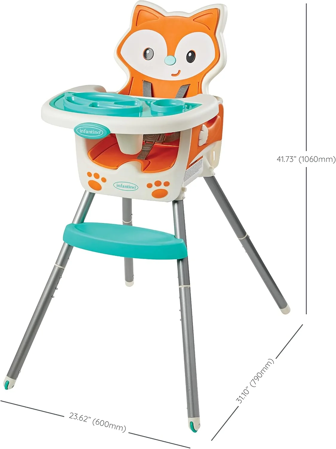 صندلی غذای کودک 4 در 1 Infantino-Grow-With-Me با قابلیت تنظیم ارتفاع/تبدیل شوندگی با کوسن نرم و چرخ های جلویی چرخشی |صرفه جویی در فضا|صندلی تقویت کننده|صندلی کودک نوپا - نارنجی صندلی غذای کودک 4 در 1 Infantino-Grow-With-Me با قابلیت تنظیم ارتفاع/تبدیل شوندگی با کوسن نرم و چرخ های جلویی چرخشی |صرفه جویی در فضا|صندلی تقویت کننده|صندلی کودک نوپا - نارنجی