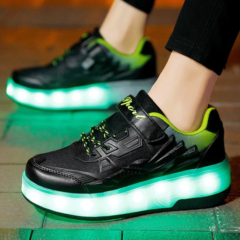 کفش های اسکیت غلتکی بچه گانه ZYANLING، کفش های کتانی برای پسران و دختران، اسکیت های فنی جمع شونده خودکار برای کفش های کتانی برای پسران و دختران، هدیه جدید