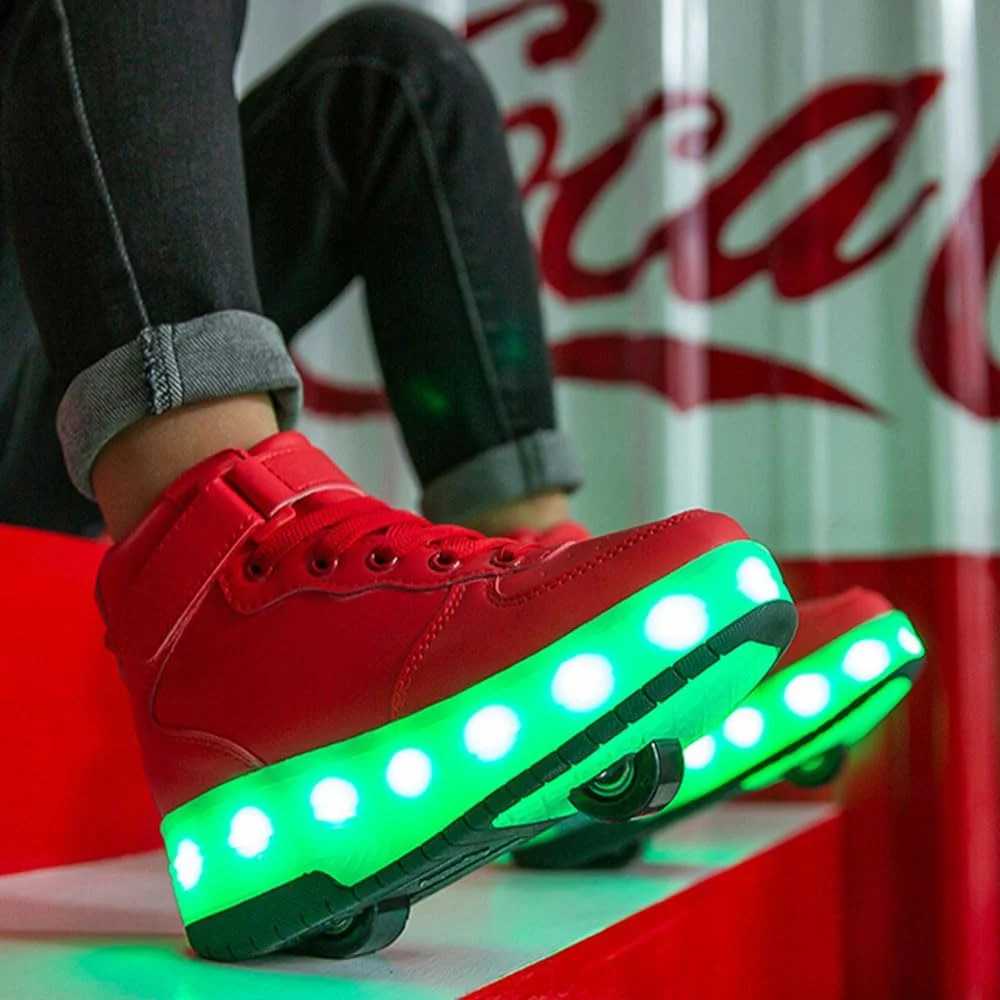 کفش های اسکیت غلتکی بچه گانه ZYANLING، کفش های کتانی برای پسران و دختران، اسکیت های فنی جمع شونده خودکار برای کفش های کتانی برای دختران و پسران، هدیه جدید