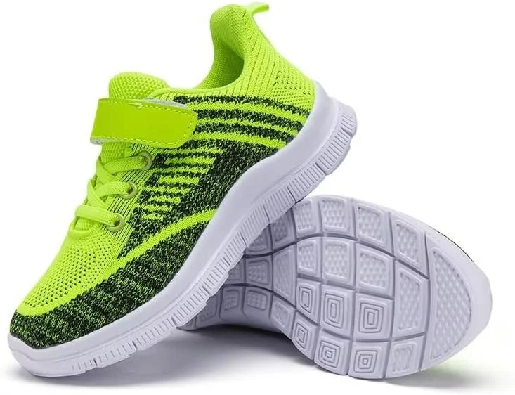 کفش کتانی پیاده روی سبک وزن پسرانه Zonkacen مناسب ورزش در فضای باز، دویدن، پیاده روی، دوچرخه سواری، سبز، سایز 5 بچه بزرگ