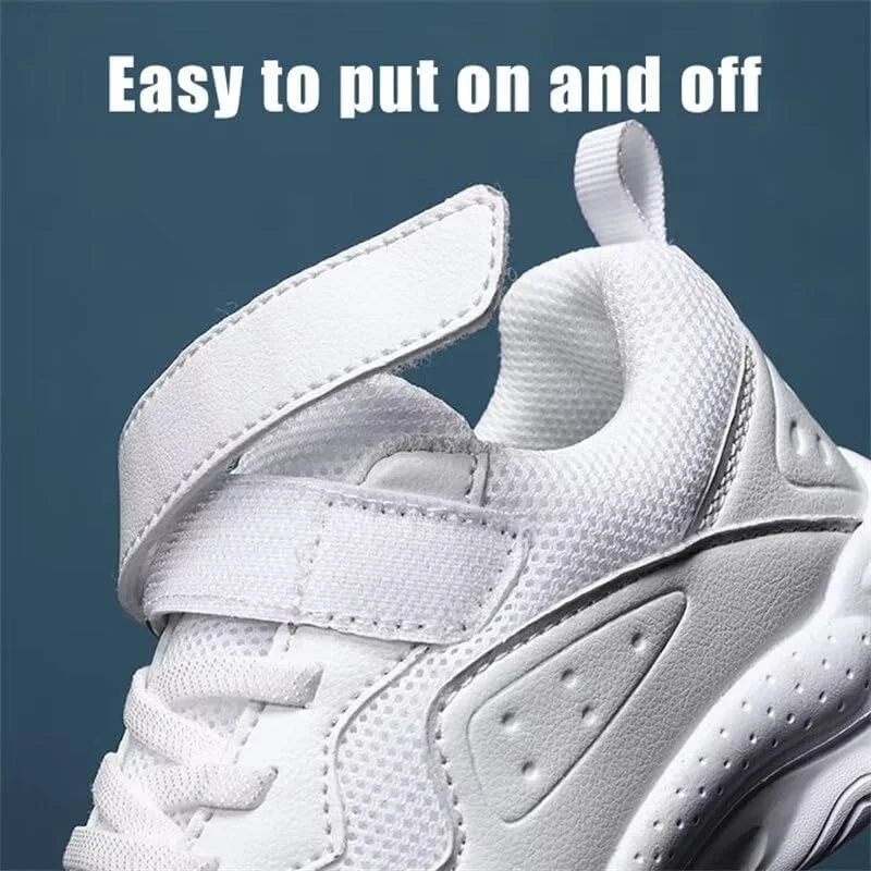 کفش‌های کتانی چرمی PU غیررسمی Zonkacen مناسب پیاده‌روی، دویدن و مدرسه برای پسران و دختران، مشکی، سایز 11.5 کودک کوچک