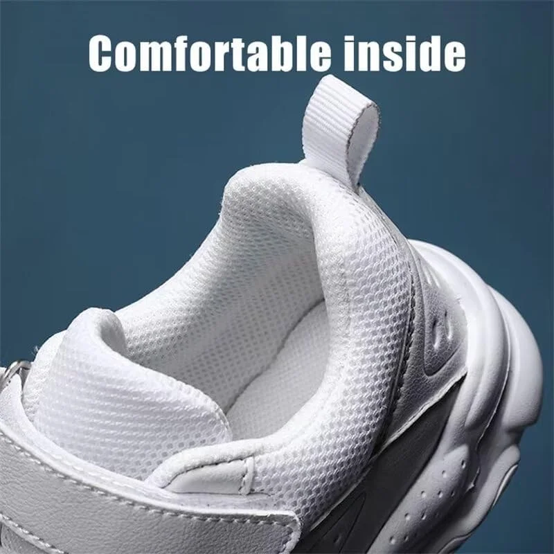 کفش‌های کتانی چرمی PU غیررسمی Zonkacen مناسب پیاده‌روی، دویدن و مدرسه برای پسران و دختران، مشکی، سایز 11.5 کودک کوچک