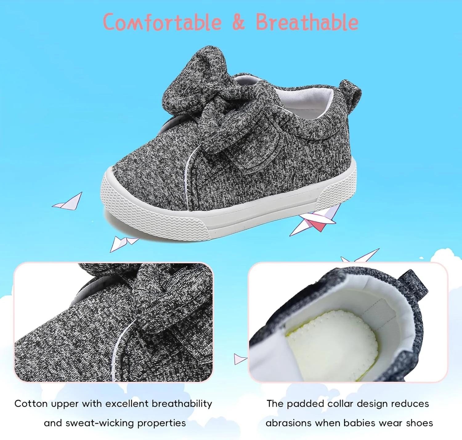 کفش کتانی دخترانه YIBLBOX، سبک وزن، طرح بوم، با پاپیون زیبا، مناسب پیاده روی/دویدن کفش کتانی دخترانه YIBLBOX، سبک وزن، طرح بوم، با پاپیون زیبا، مناسب پیاده روی/دویدن