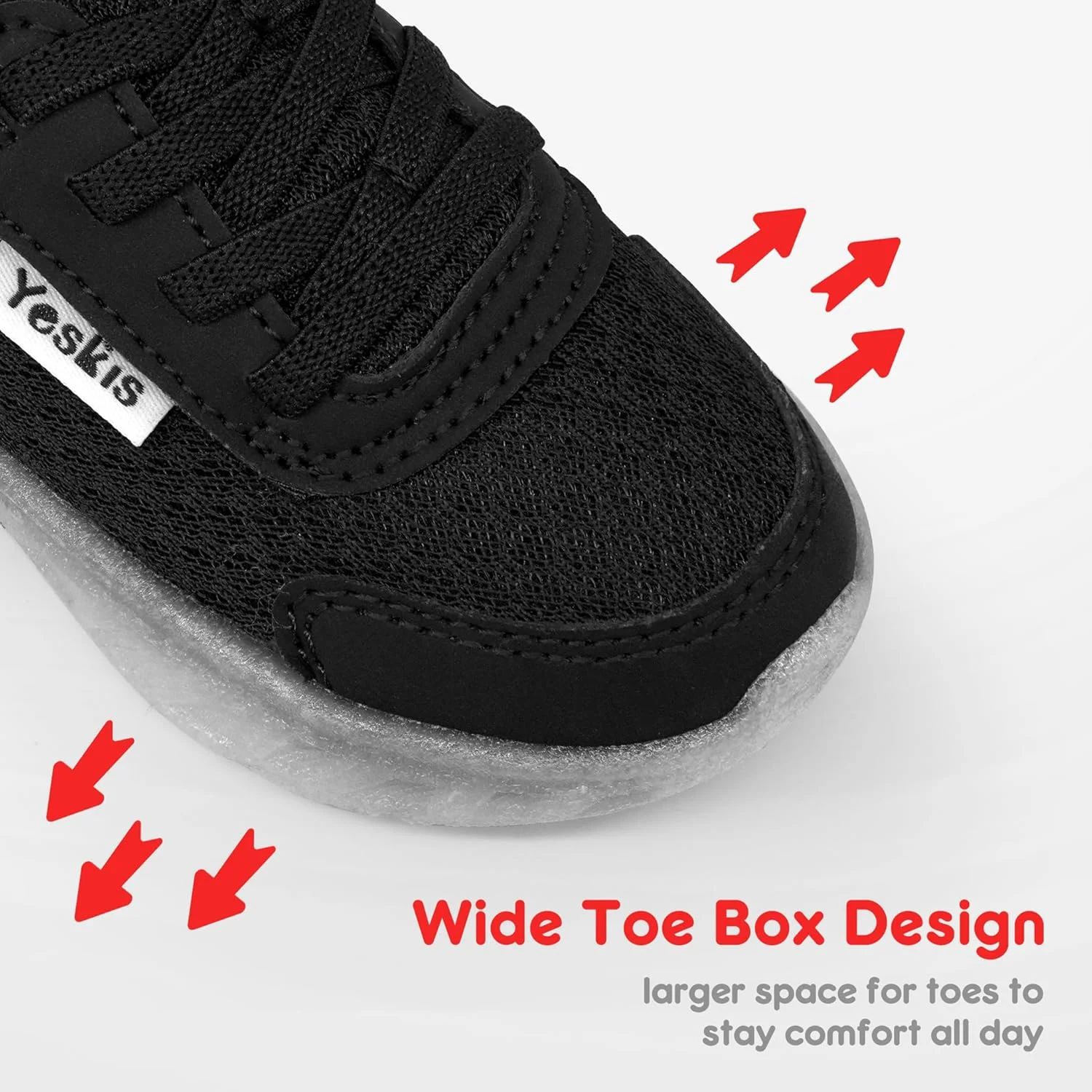 کفش‌های چراغ‌دار کودکانه YESKIS، کفش‌های ورزشی سبک وزن و تنفسی توری ضد لغزش برای کودکان نوپا و خردسال