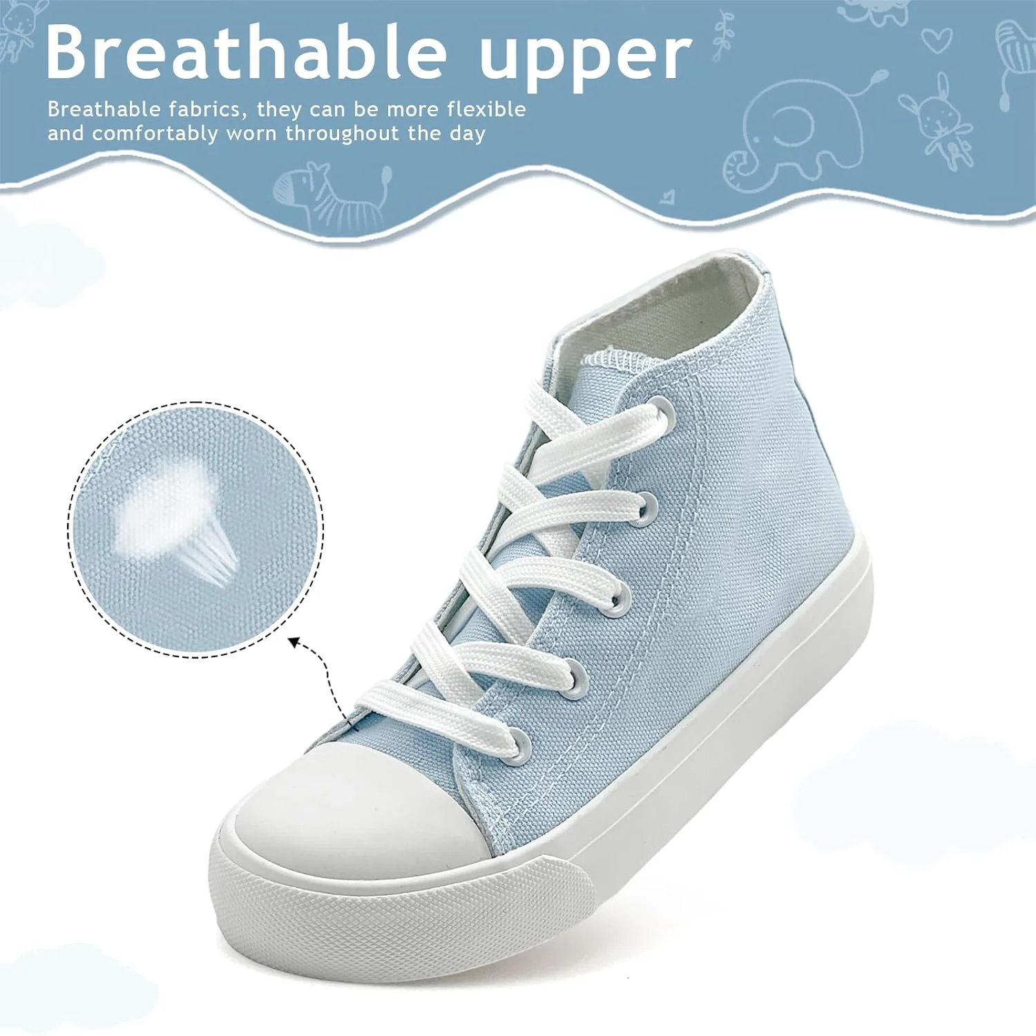 کفش‌های کتانی نوزادی xinlanlin برای دختران و پسران، ساق بلند، بند دار، کفش‌های مد روز بومیو، راحت، کلاسیک، مناسب دویدن و پیاده‌روی
