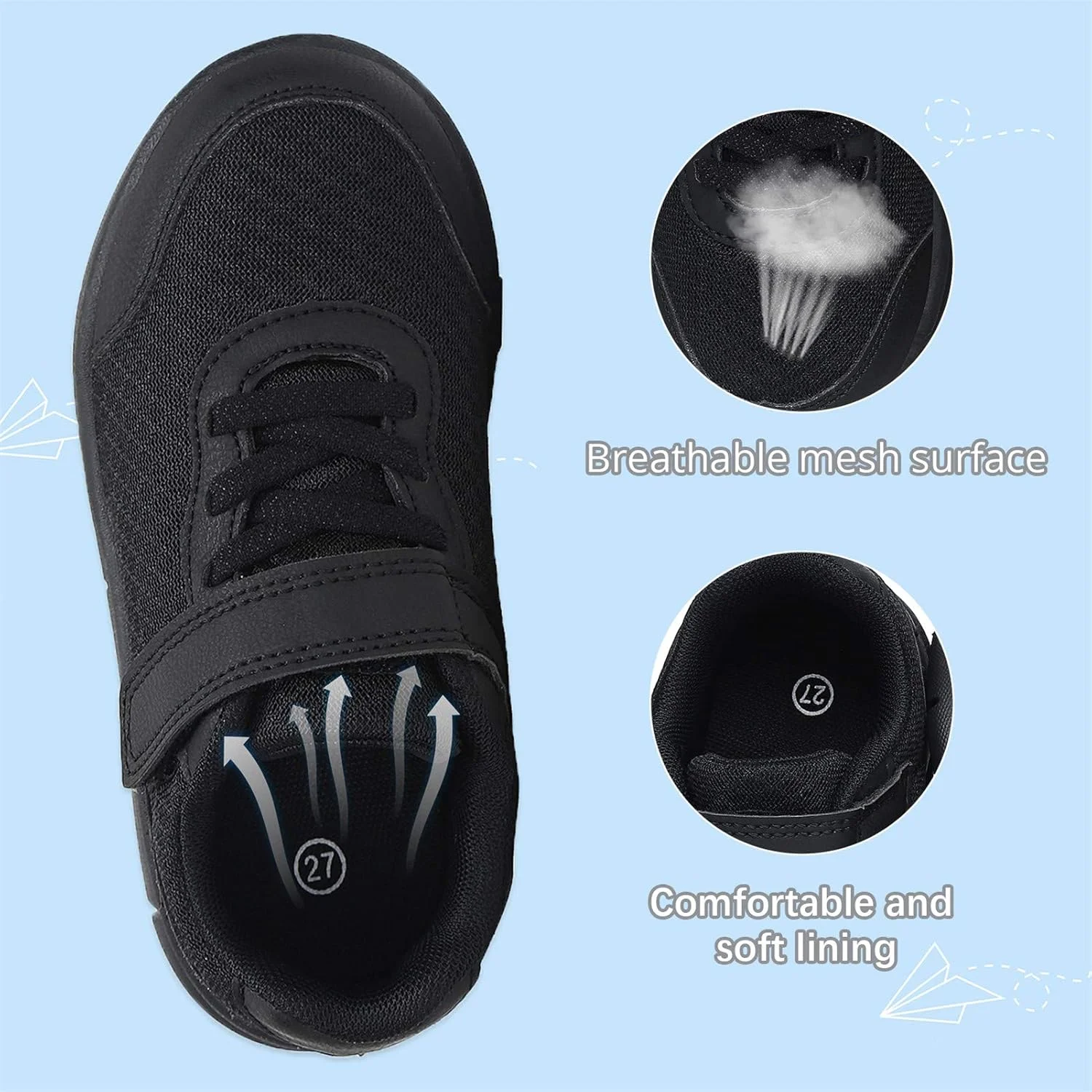 کفش‌های کتانی بچگانه Xingfujie، مناسب پسران و دختران، کفش‌های تنیس کودکانه برای دویدن و پیاده‌روی