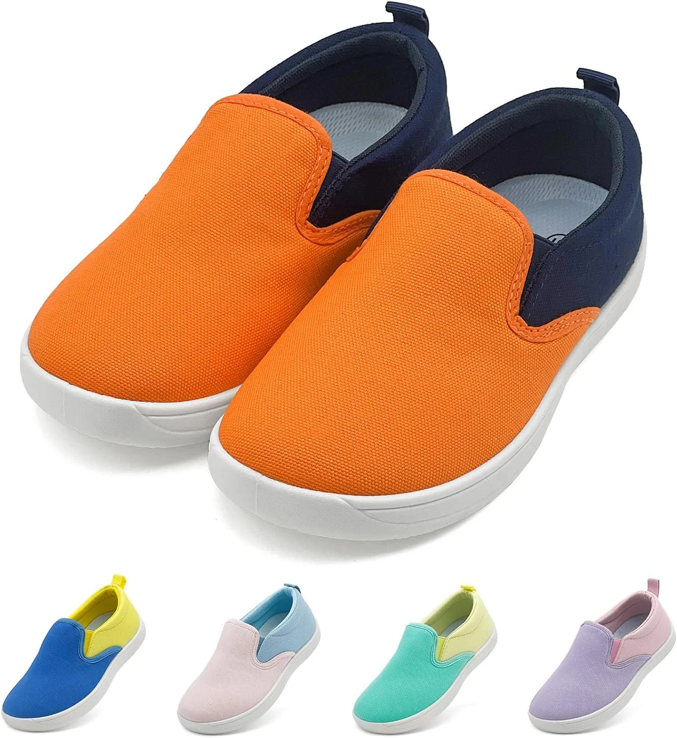 کفش های بچه گانه کتانی، کفش های بدون بند با پنجه پهن، کفش های پابرهنه، کفش های ورزشی راحت، سبک وزن، مناسب دویدن، تنیس و ورزش برای پسران و دختران