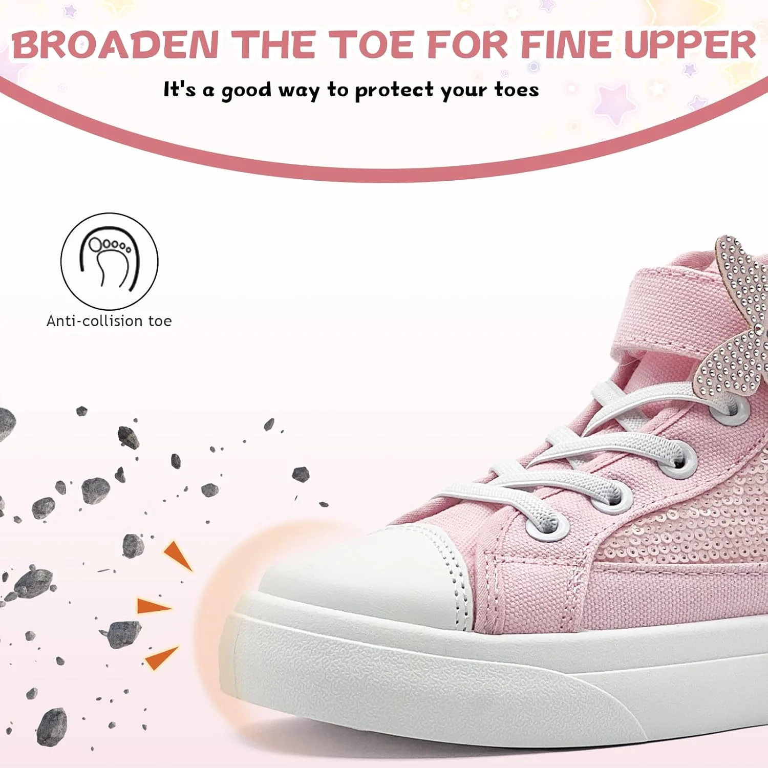 کفش‌های کتانی نوزادی دخترانه و پسرانه xinlanlin، کفش‌های ساق بلند بوم نقاشی، کفش‌های فانتزی اکلیلی و پولکی پاپیونی، مناسب دویدن، پیاده‌روی و استفاده روزمره