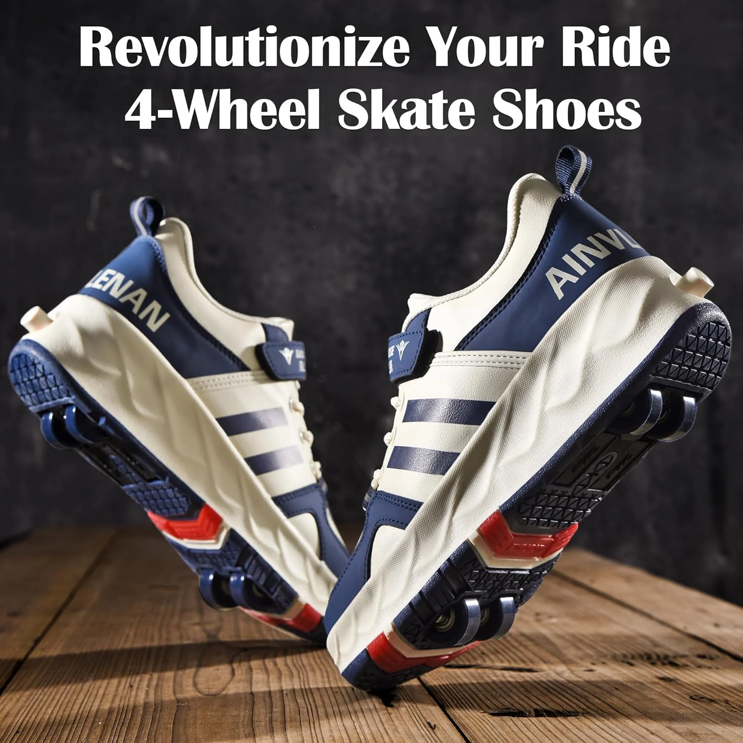 کفش های چرخ دار بچه گانه 4 چرخ ارتقا یافته - چرخ های جمع شونده با کفش های کتانی متعادل تر برای پسران و دختران | کفش های اسکیت برد برای مبتدیان | و کفش های کتانی معمولی یا فضای باز