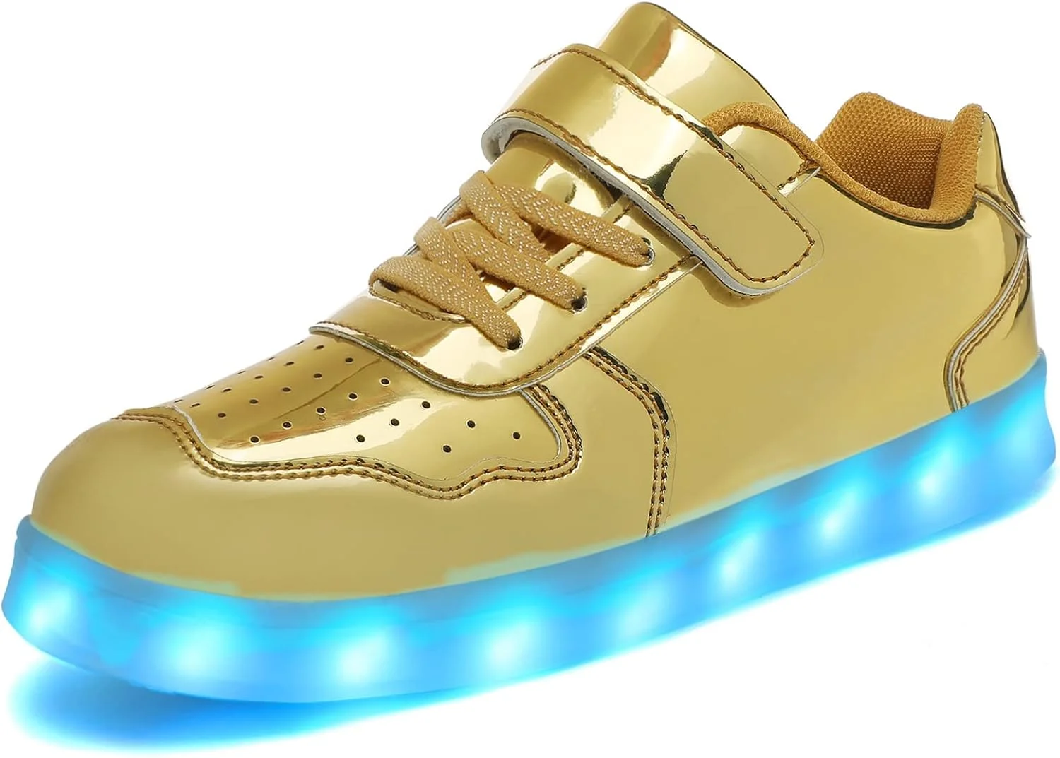 کفش‌های کتانی LED بچگانه Wooowyet برای پسران، کفش‌های چراغ‌دار چسبی و کم نور، کفش‌های LED دخترانه با قابلیت شارژ USB