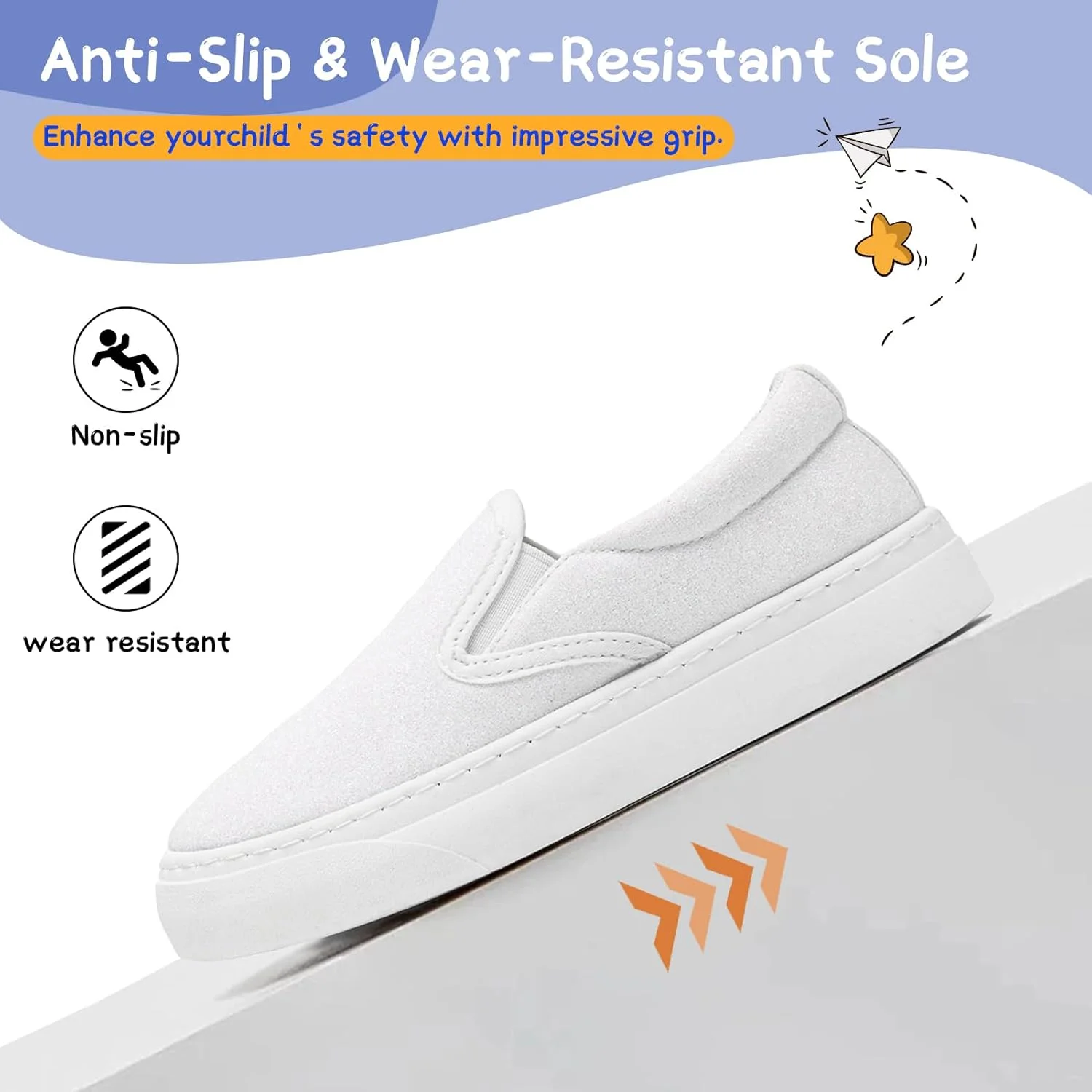 کفش‌های کتانی بچگانه xinlanlin برای دختران و پسران، مدل لژ کوتاه، بدون بند، کفش‌های بوم گاه به گاه و راحت برای پیاده‌روی، پولک‌دار و براق