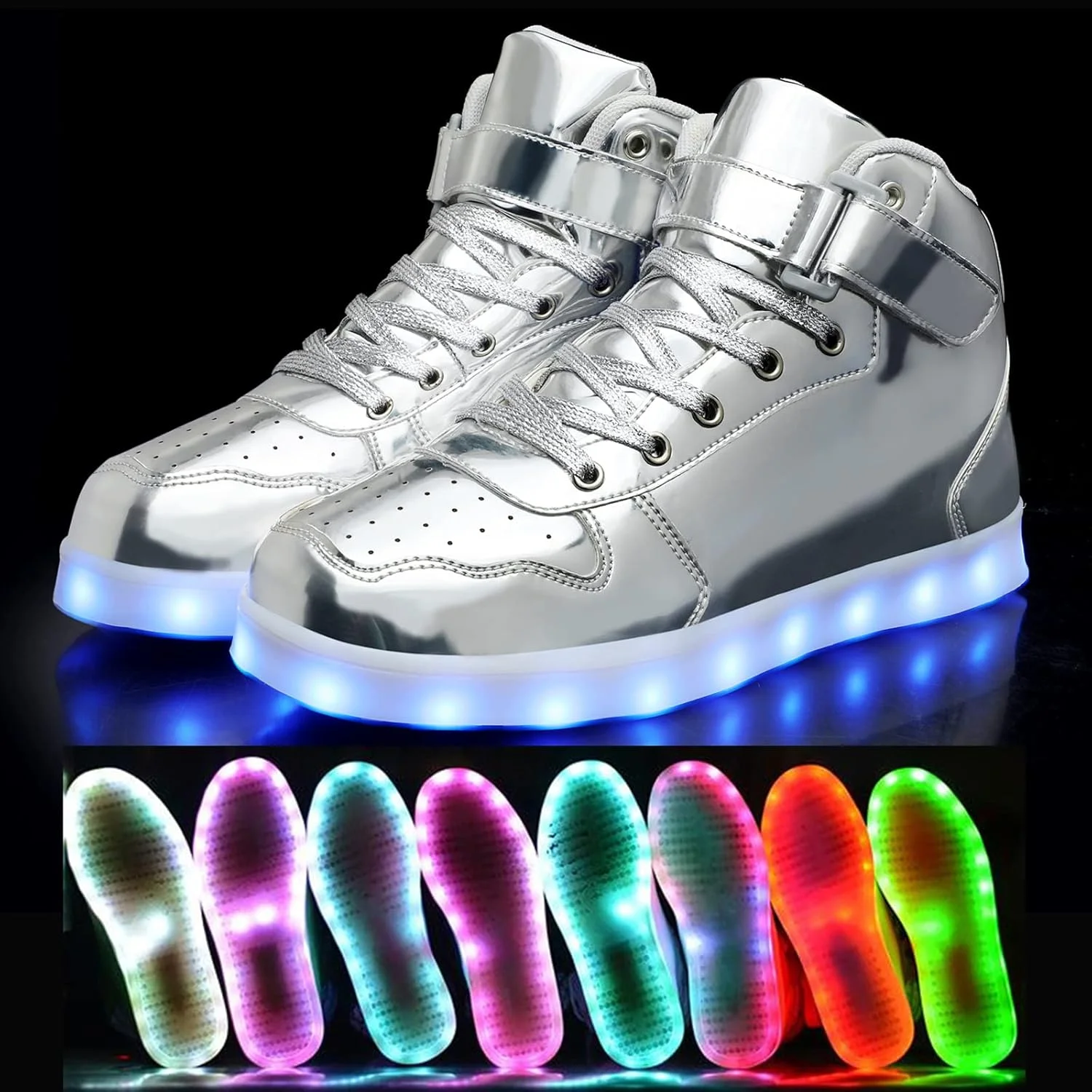 کفش‌های چراغ‌دار LED Wooowyet، کفش‌های کتانی ساق بلند LED برای پسران دختران نوپا هالووین کریسمس