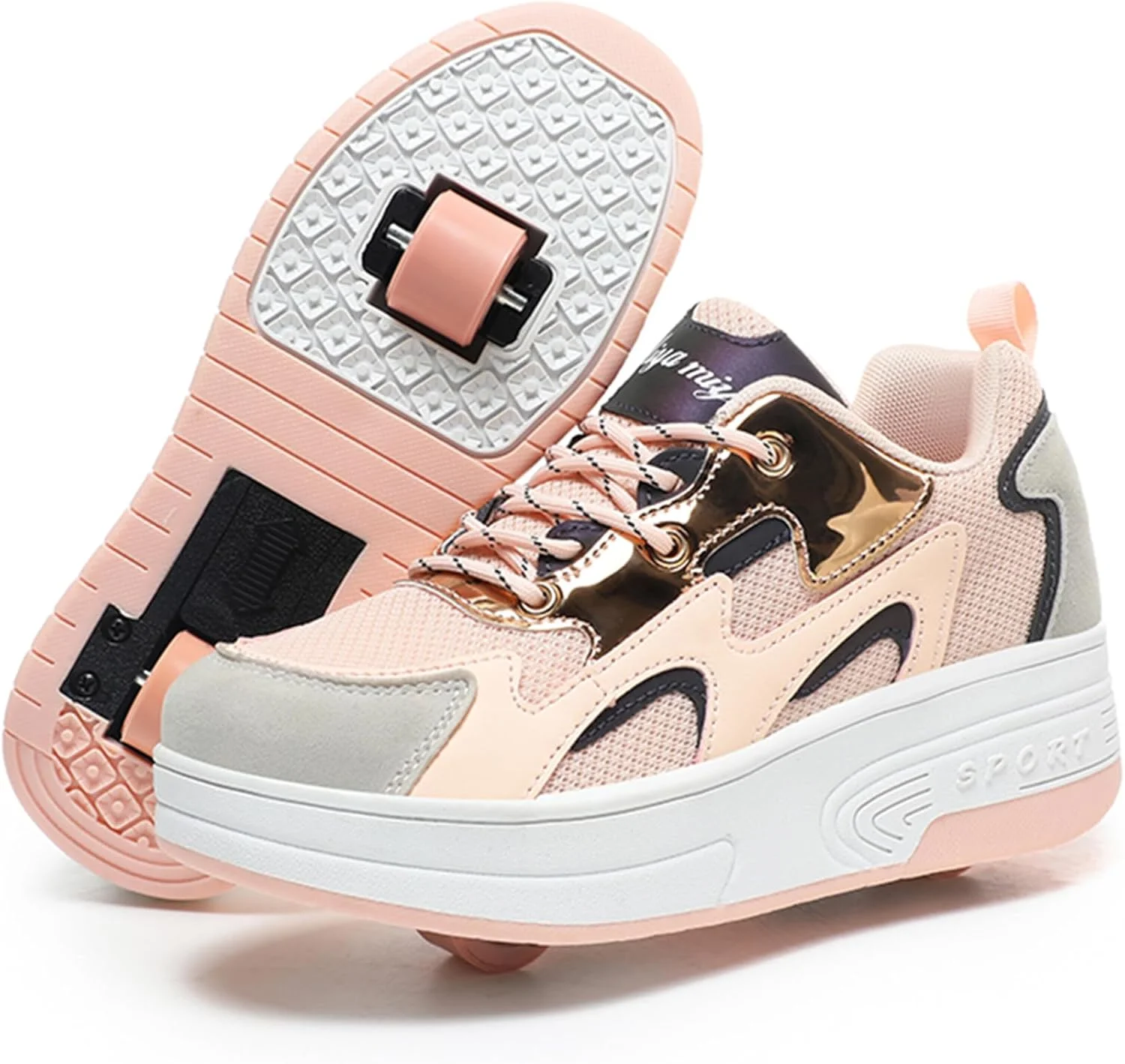 کفش های اسکیت غلتکی Wooowyet برای پسران و دختران، کفش های کتانی چرخ دار شارژی، اسکیت های مد روز