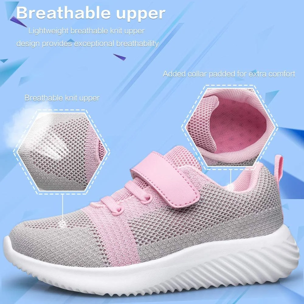 کفش ورزشی بچگانه Wonvatu، مناسب برای کودکان نوپا و خردسال، با بند چسبی زیبا، مناسب پیاده روی، دویدن و ورزش