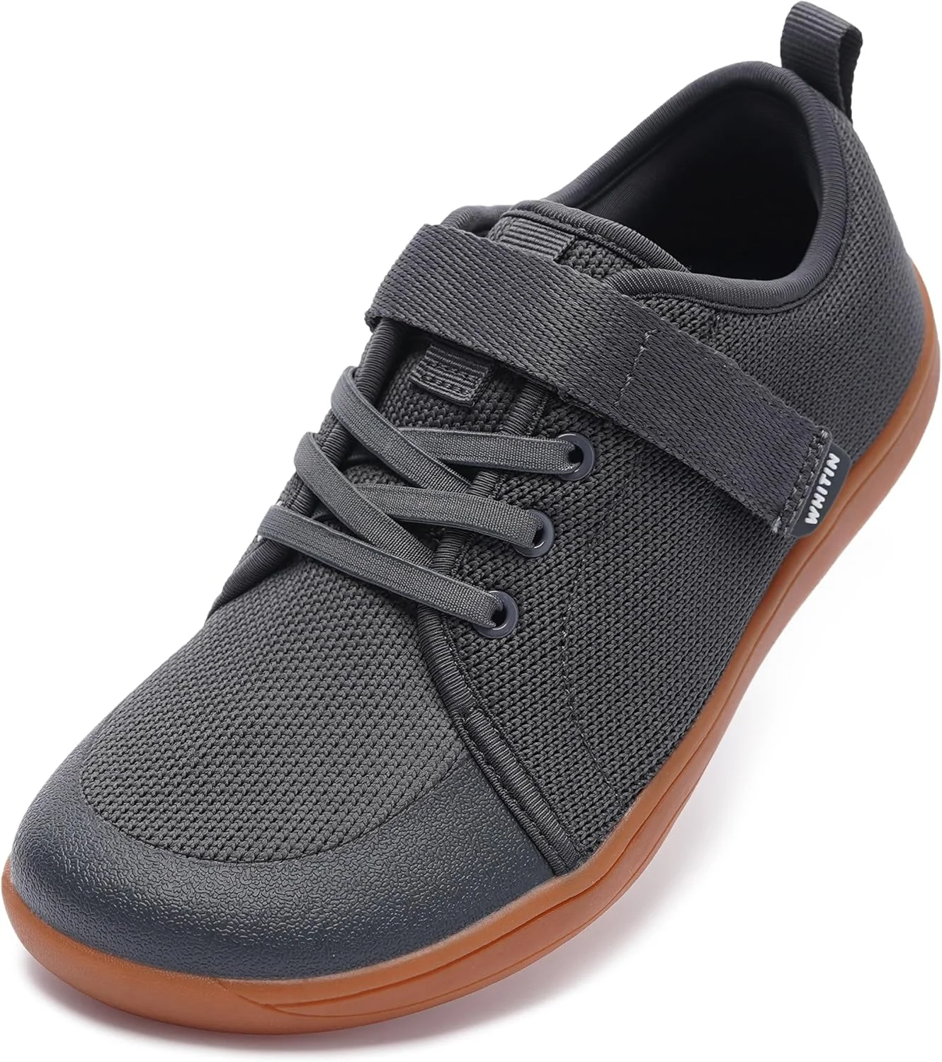 کفش های پابرهنه پهن بچه گانه ویتین، مناسب پسران و دختران، با پنجه مینیمالیستی، کفش های کتانی بدون پاشنه، سایز 12، کفش های پیاده روی کوچک، کفش های نرم و تخت خاکستری صمغی 30