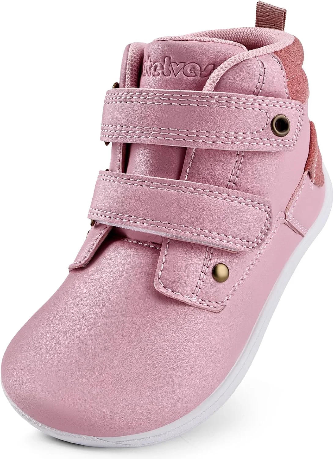 کفش‌های پهن و پابرهنه بچه‌گانه WateLves، کفش کتانی ساق بلند دخترانه و پسرانه با چسب ولکرو، کفش‌های پیاده‌روی سبک و راحت، صورتی، سایز 8 پهن بچه‌گانه