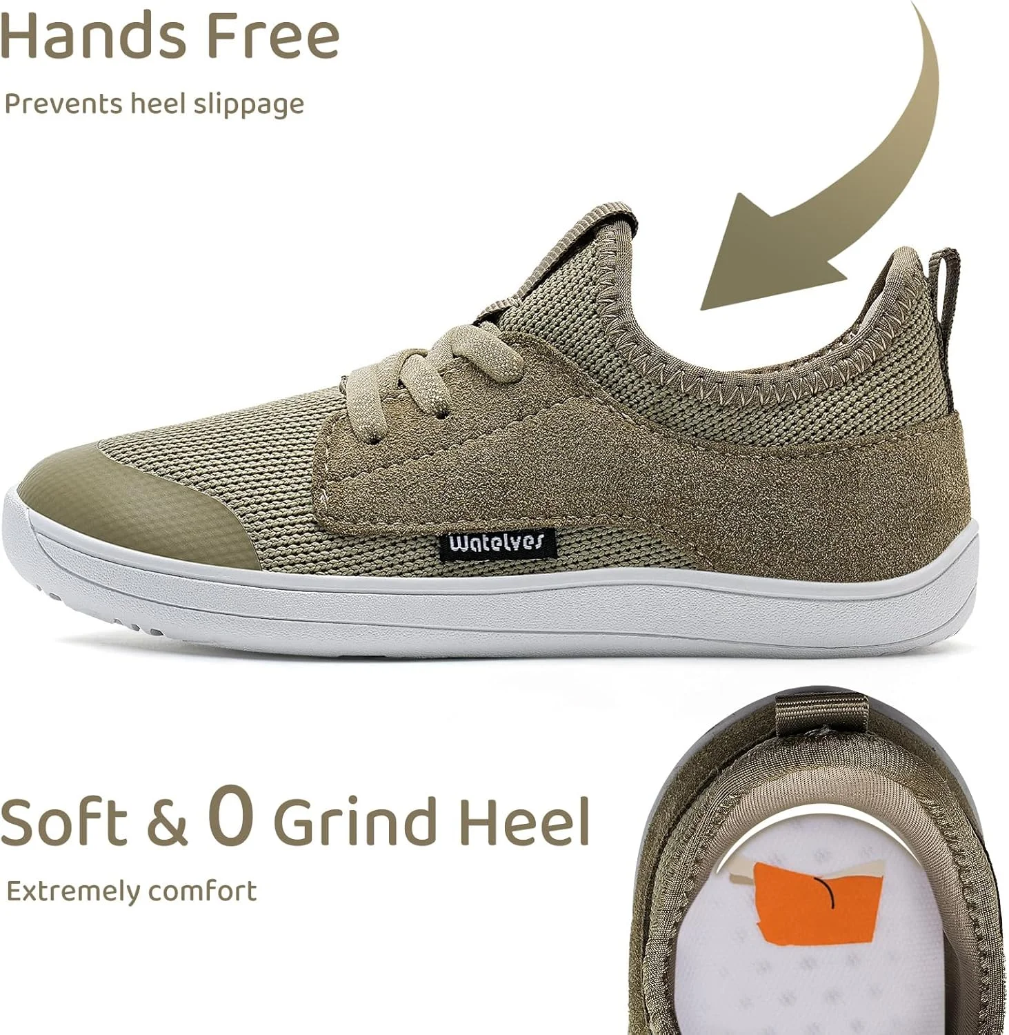 کفش های پابرهنه پهن مناسب کودکان نوپا/بزرگسال WateLves، کفش های ورزشی مینیمالیستی پسرانه و دخترانه، پخش طبیعی، سبک وزن، تنفسی، مناسب دویدن و تنیس