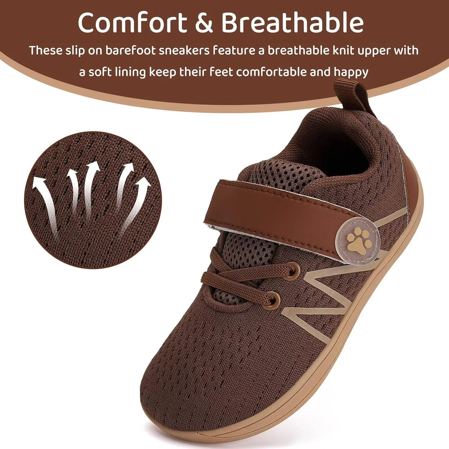 کفش‌های بارهفوت پهن مناسب کودکان نوپا و خردسال WateLves، کفش‌های کتانی مینیمالیستی پسرانه و دخترانه، تنفس‌پذیر، سبک‌وزن، مناسب پیاده‌روی، با زیره بدون شیب